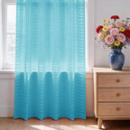 SpaceDresser Check Sheer Curtains 84 Inches Long - Image 3