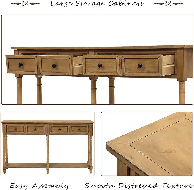 Merax Retro Console Table Sofa Table - Image 5