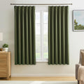 Dark Olive Pinch Pleated Curtains 45 Inches Long by KEQIAOSUOCAI