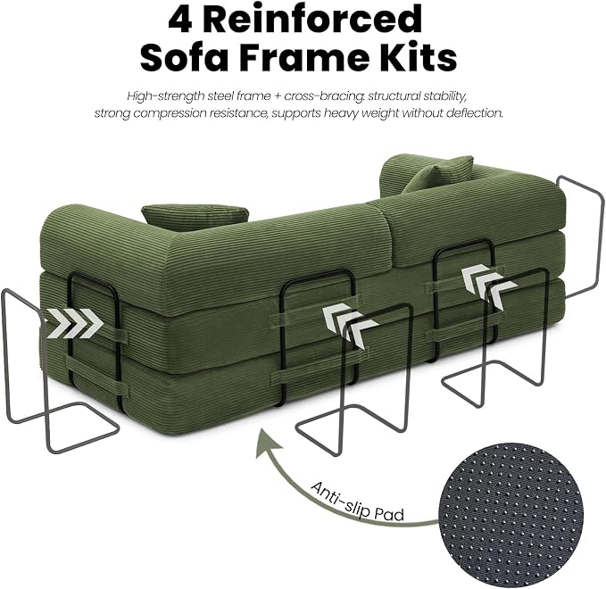 79'' Sleeper Sofa Bed, Convertible Folding Couch - Image 6