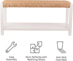 Alaterre Furniture Bench with Handcrafted Woven Rope Seat - Image 5