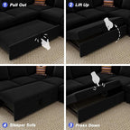 Belffin Modular Sectional Sleeper Sofa Bed - Image 7
