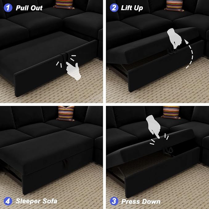 Belffin Modular Sectional Sleeper Sofa Bed - Image 7