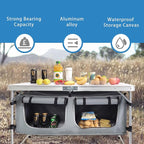 Folding Camping Table with Storage Aluminum Lightweight Camp Table Height - Image 9