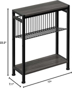 End Table for Small Space, 3-Tier Narrow Side Table - Image 3