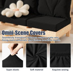 8Pcs Outdoor Cushion Covers, Stretch Patio Furniture Couch Chair Slipcovers | - Image 4