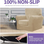ZNSAYOTX Luxury Velvet Sofa Cover 3 Piece Stretch Loveseat Covers - Image 5