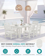 SERWALL Outdoor Dining Table Set, 67‘’ HDPE Patio Dining Set - Image 3
