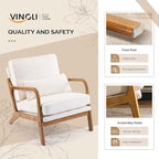 VINGLI Chenille Mid-Century Modern Accent Chair Set of 2, Cute Reading Arm Chair - Image 5