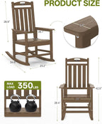 Outdoor Adirondack Rocking Chairs All-Weather HDPE Patio Rocker Chair - Image 3