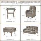 Belord 6 Pieces Wicker Patio Furniture Set - Image 2