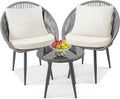 wildformers 3 Pieces Bistro Set, Woven Rope Chair by wildformers