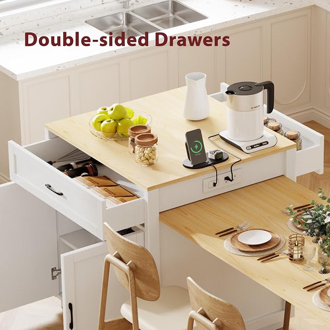 Kitchen Island with Extendable Dining Table - Image 8