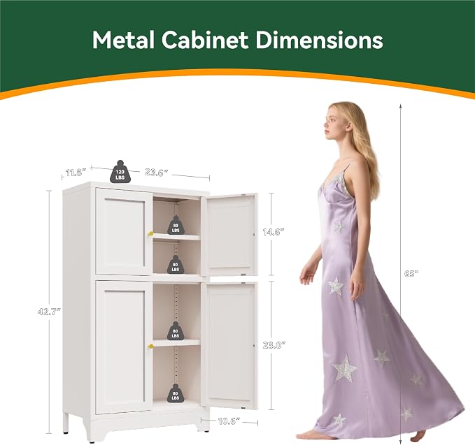 Bevivog Metal Locker Storage Cabinet, Home Accent Cabinets - Image 3