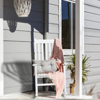 Outvita Outdoor Rocking Chair, Solid Wood High Back Rocker, All Weather Lounge - Image 2