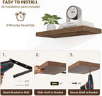 Acovy 55 Inch Floating Shelves, Wooden Shelves - Image 6