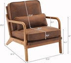Bonnlo Microfiber Rustic Accent Chairs Set of 2, Upholstered Mid Century Modern - Image 2
