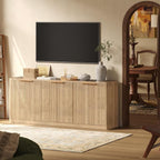 Evermagin 67" Fluted Oak Buffet Cabinet Sideboard - Image 4