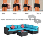 SUQ I OME Pack of 10 Outdoor Patio Garden Wicker Rattan Furniture Aligment Sofa - Image 4