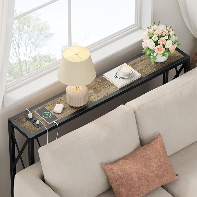 Gewudraw 41.7" Console Table, Narrow Behind The Couch Table - Image 4