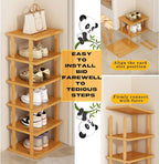 SAN HE Bamboo Shoe Rack 17 Tier- Vertical Shoe Rack - Image 7