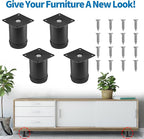 3 Inch Metal Furniture Legs Stainless Steel Adjustable Legs Black Metal Legs - Image 2