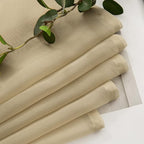 MIULEE 2 Panels Kitchen Tiers Half Window Sheer Curtains 29 X 24 Inch Beige | - Image 5