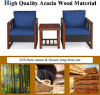 Tangkula 3 Pieces Patio Wicker Furniture Set, Rattan Outdoor Sofa Set - Image 6