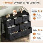 Sweetcrispy 7 Drawer Dresser, Fabric Storage Tower Organizer - Image 4
