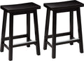 Amazon Basics Solid Wood Saddle-Seat Counter Height Bar Stools by AmazonBasics