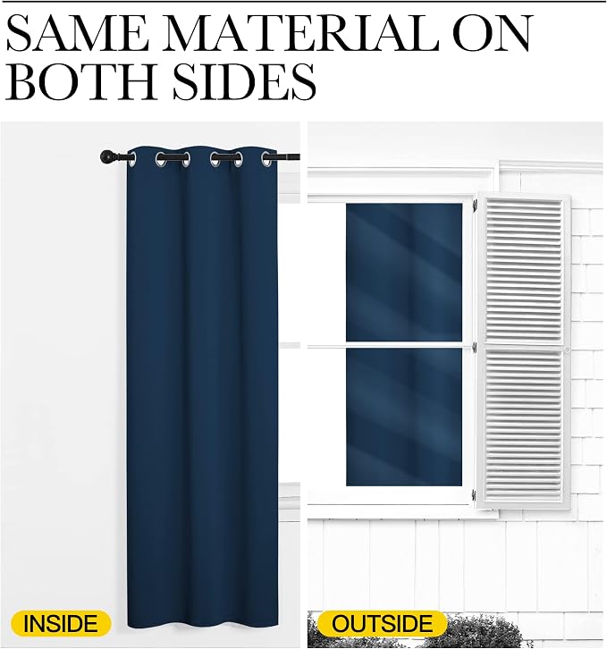 NICETOWN Window Curtain Panels, Thermal Insulated Solid Grommet Blackout - Image 6