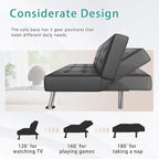 Flamaker Futon Sofa Bed Modern Folding Futon Set Convertible Recliner Lounge - Image 6