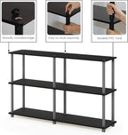 Furinno TURN-N-TUBE Storage Shelves, 3-Tier 47.4 Wide Book Shelf, Corner Shelf - Image 5