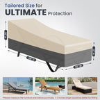 Extra Heavy Duty Patio Chaise Lounge Cover Waterproof 2 Pack - Image 2