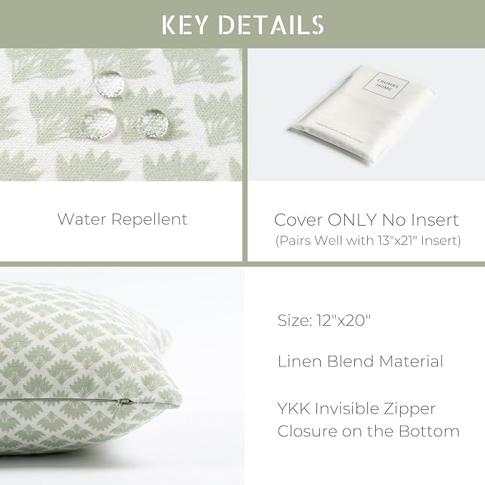 Crumbs Home Modern Farmhouse Fall Linen Indoor Outdoor Lumbar Pillow Cover Only - Image 5