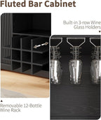 55" Fluted Wine Bar Cabinet - Image 6