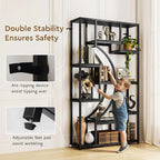 HolliWill 70.8" Tall Bookshelves Set of 2, Bedroom –Metal Frame & Anti-Tip & - Image 8