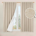 100% Blackout Linen Window Curtains by LAMIT