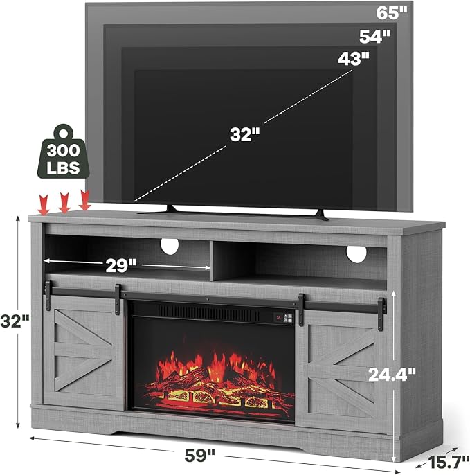 YESHOMY Fireplace TV Stand for Television up to 65+ Inch - Image 5