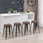 HAOBO Home 24" Backless Metal Counter Stool Height Bar Stools - Image 5