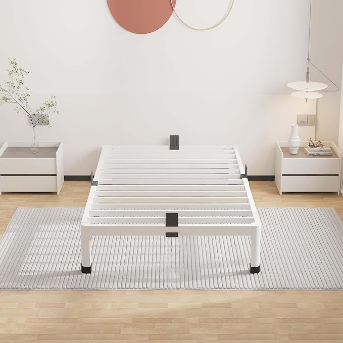 ROIL 7 Inch White Twin Bed Frame - Image 7