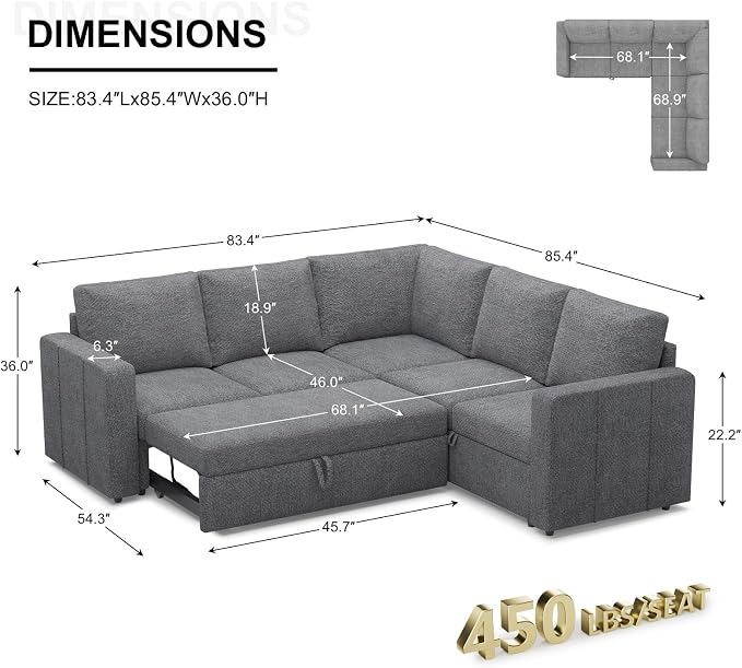 Belffin Modular Sectional Sleeper Sofa - Image 2