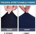 Smiry Waterproof Seat Covers for Dining Room Chairs Set of 2, Stretch Jacquard - Image 4