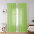 Lime Sheer Curtains for Bedroom Living Room 90 Inches Long, Elegant Solid Light by OWENIE