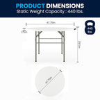 Flash Furniture Freeman 4' Round Plastic Folding Table - Image 3