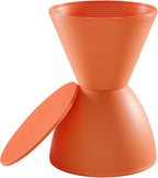 Modway Haste Contemporary Modern Hourglass Accent Stool in Orange - Image 3