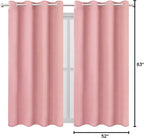 Blackout Curtains 52 x 63 inch/Pink Curtains Set of 2 Panels/Thermal Insulated - Image 10