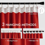 MIULEE Christmas Red Back Tab Blackout Curtains 52x84 Inch Length 2 Panels | - Image 3
