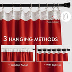 MIULEE Christmas Red Back Tab Blackout Curtains 52x108 Inch Long 2 Panels | Rod - Image 3