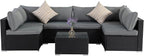 7 Pieces Black Patio Furniture Set - Image 8